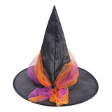 Sombrero De Bruja Brujis Con Tul Tricolor Disfraz Halloween