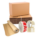 Pack Esencial De Mudanza / 8 Cajas + 2 Cinta + Kraft