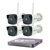 Kit Seguridad Ip Hikvision Dvr 8 Ch + 4 Camaras Wifi 2mp Ext