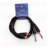 Cable Rca (2) Plug Mono (2) 6,5 X 6 Mt Kwc 9011 Neon Cuo
