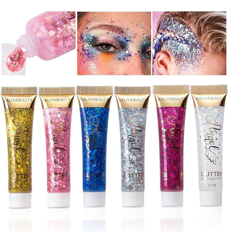 Glitter Gel Con Lentejuelas Holográficas ,rostro, Cuerpo