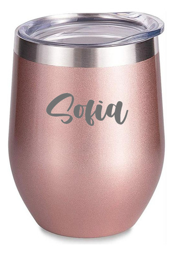 Vaso Térmico Copa En Acero Inoxidable Oro Rosa Personalizado