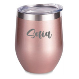 Vaso Térmico Copa En Acero Inoxidable Oro Rosa Personalizado