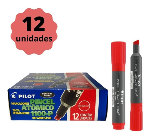 Pincel Atômico Pilot 1100-p Azul Recarregavel - Cx C/ 12 Un