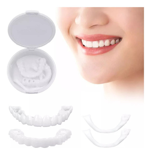 S 2pcs Carillas Dientes Postizos Sonrisa Superior Inferior