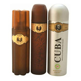 Cuba Gold For Men Gift Set 3.3oz Edt Spray, 6.7oz Deodorant