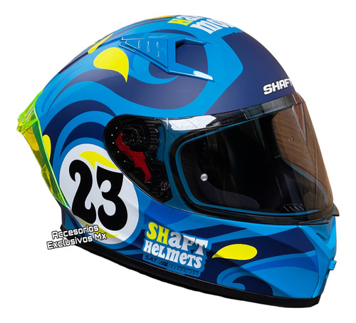 Casco Shaft Original Azul Europeo Aleron Certificado Pinlock