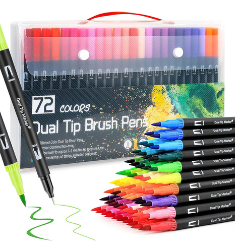 Lettering 72 Colores Dual Tipbrush Pens Plumon Doble Pincel