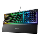 Teclado Gamer Steelseries Apex 3 Rgb Ip32 Reposa Muñeca