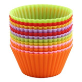 Molde Muffins Silicona Individual X12 Unidades Goma Cupcakes