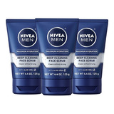 Nivea For Men Lavado Facial Profundo Con Exfoliante 3 Pack 