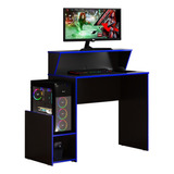 Mesa Escrivaninha Computador Pc Gamer Home Office Escritório Cor Azul