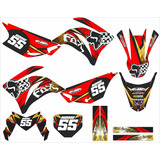 Kit Adesivo Moto Cross Trilha Yamaha Xtz 250 Lander Fox Red