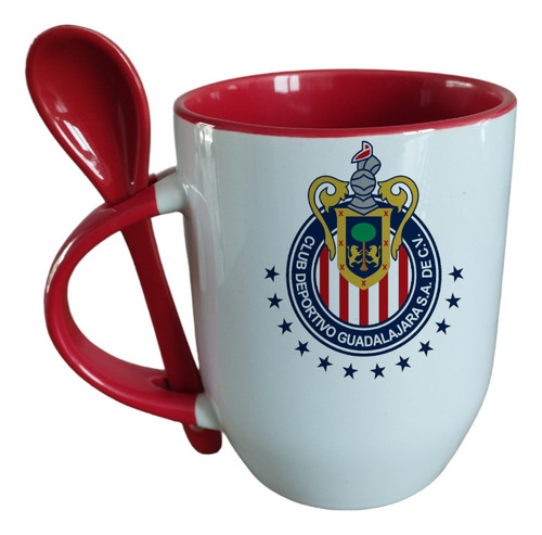 Taza Con Cuchara Chivas Personalizable