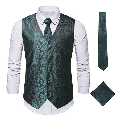 L Nuevo Chaleco Tipo Blazer Floral Para Hombre, Cómodo,