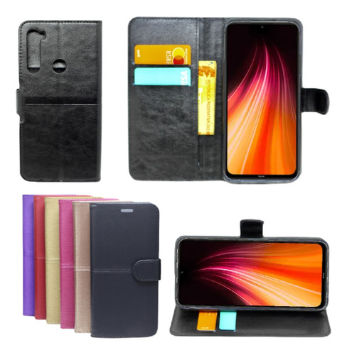 Capa Carteira Flip Case Para Redmi Note 8 Cores Capinha