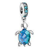 Dije Charm Pandora Original Tortuga Marina Azul Brillante