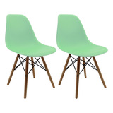 Kit 2 Sillas Eames / Comedor, Restaurante/ Estructura De La Silla Verde Claro