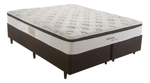 Cama Box Herval Queen Edimburgo, 64x158x198, Molas Maxspring Cor Branco