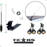 Antena Px Strada F250 Adesivo Texas Preto Luz De Grade