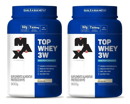 Kit 2x Top Whey Protein 3w 900g - Max Titanium