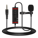 Microfono Lavalier Profesional Compatible Con Android iPhone Color Negro