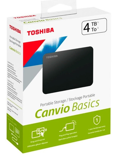 Disco Duro Externo Toshiba Canvio Basics 4tb Portable Negro