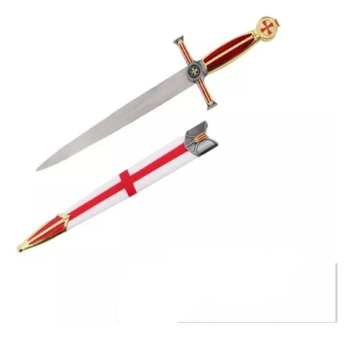 Mini Espada Medieval Cavaleiro Templário Dourada 