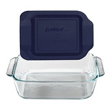 Pyrex Esculpida Molde Para Hornear De 8  Square W / Tapa Roj