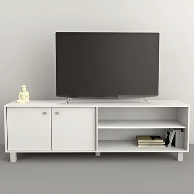 Mesa Rack De Tv Moderna Melamina Minimalista Color Everest | Envío gratis