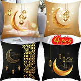 Fundas De Cojín Dorado Luna Cuadradas Funda De Almohada 4pcs