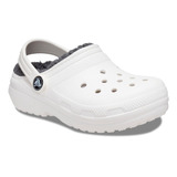 Zueco Crocs Classic Lined Niño White/grey