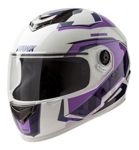 Casco Hawk Rs1 F Alpha Blanco Violeta Brillante En Moto 46 