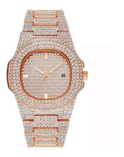 Reloj Unisex Strass Brillo Diamante Ice Calendario