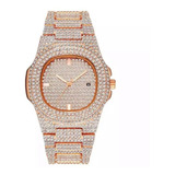 Reloj Unisex Strass Brillo Diamante Ice Calendario