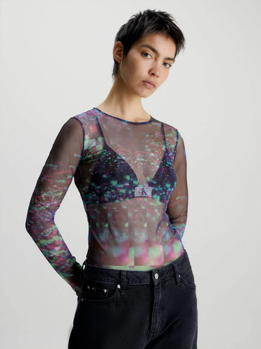 Blusa Multicolor Mesh Para  Mujer Calvin Klein