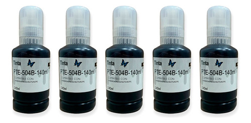5 Tintas Negras Compatible Epson T504b L4150 L4160 504