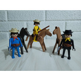 Playmobil, Pack 215 De 3 Vaqueros Y 3 Caballos, Buen Estado