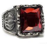 Anillo De Lujo Elegante Rojo Acero Inoxidable Unisex F