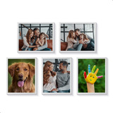 Kit 5 Porta Retrato 20x25 Molduras De Parede Foto Decorativo Cor Branco