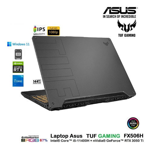 Asus Tuf Fx506h Core I5-11400h 32gb 512gb 15.6 144hz Rtx 4gb