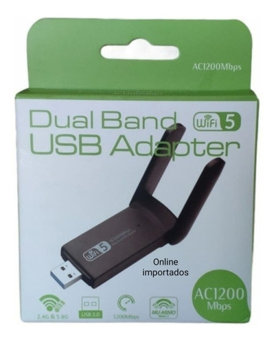 Adaptador Wifi Dual Band 1200mb 2.4/5ghz Wireless 5g Usb 3.0