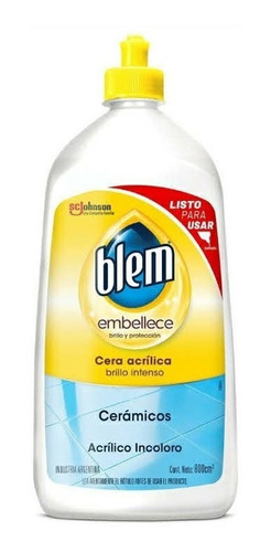 Cera Liquida Blem Incoloro Ceramicos 800 Ml