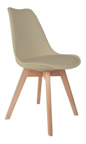 Cadeira De Jantar Serbin Seat&co Empório Tiffany Saarinen Base Wood, Estrutura De Cor  Nude, 1 Unidade