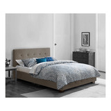 Muebles Recámara Nick Matrimonial Lino Gris Pieza Cama