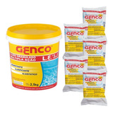 Kit Cloro Granulado 2,5kg E Pastilha T-200 3 Em 1 Genco 5un