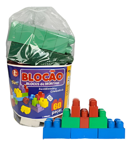 Blocão De Montar 60 Peças Grandes Criativo Infantil Didático