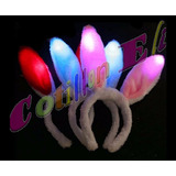 Cotillon. Vinchas Luminosas Oreja Conejo Peluche 3 Unidades