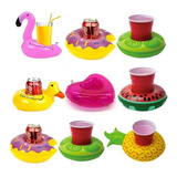 Pack 6 Mini Flotadores Porta Vasos Botellas  Piscina 