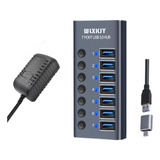 Hub Usb Activo, Wlxkjy Hub Usb 3.0 De Aluminio De 7 Puertos